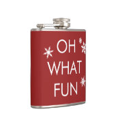 Oh What Fun Kerstmis Snowflake Flask - Red Heupfles (Rechts)