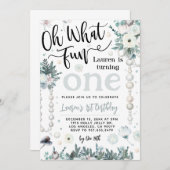 Oh What Fun Noël 1er anniversaire Invitation (Devant / Derrière)