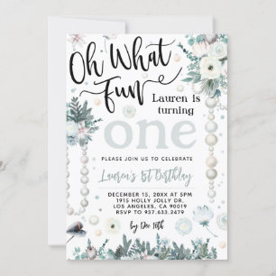 Oh What Fun Noël 1er anniversaire Invitation