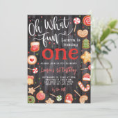 Oh What Fun Noël 1er anniversaire Invitation (Debout devant)