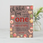 Oh What Fun Noël 1er anniversaire Invitation (Debout devant)