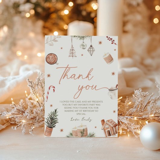 Oh What Fun Noël Anniversaire Carte de remerciemen