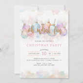 Oh What Fun Pastel Christmas Party Invitation (Devant)