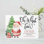 Oh What Fun Père Noël Holiday Party Invitation (Debout devant)