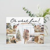 Oh What Fun Photo Kerstmis Aangepast Feestdagenkaart (Staand voorkant)