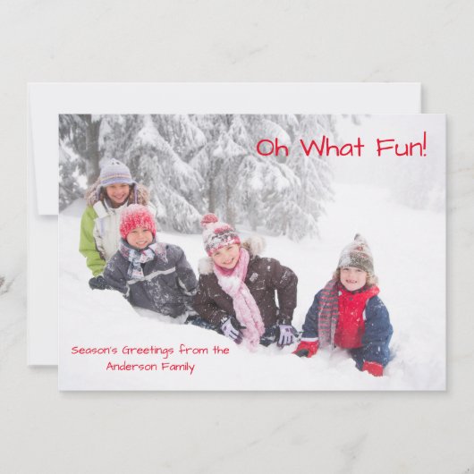 Oh What Fun Photo Points Rouges - Carte de Noël (Devant)