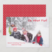Oh What Fun Photo Points Rouges - Carte de Noël (Devant / Derrière)
