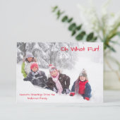 Oh What Fun Photo Points rouges - Carte de Noël 3x (Debout devant)