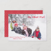 Oh What Fun Photo Points rouges - Carte de Noël 3x (Devant / Derrière)