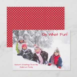 Oh What Fun Photo Red Stippen - 3x5 kerstkaart Kaart