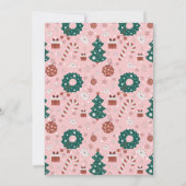 Oh What Fun Pink Black Kerstfeest Party Kaart (Achterkant)