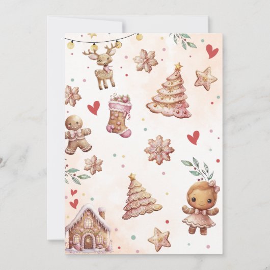 Oh What Fun Pink Christmas Cookie Invitation (Dos)