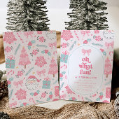 Oh What Fun Pink Noël 1er anniversaire Invitation
