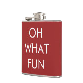 OH What Fun Red Kerstmis Flask Heupfles (Links)