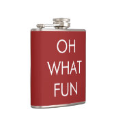 OH What Fun Red Kerstmis Flask Heupfles (Rechts)