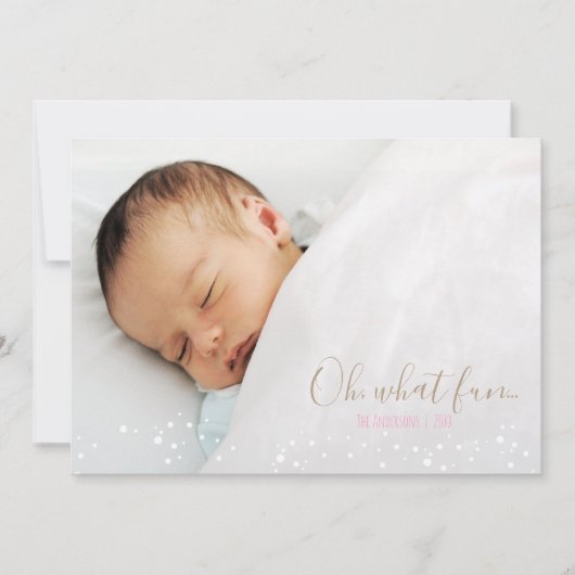 Oh What Fun Retro Christmas Tree Carte photo (Devant)