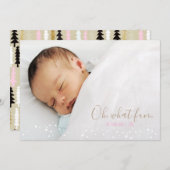 Oh What Fun Retro Christmas Tree Carte photo (Devant / Derrière)