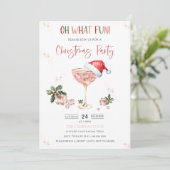 Oh What Fun Santa Hat Noël Fête Invitation (Debout devant)