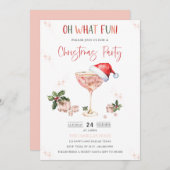 Oh What Fun Santa Hat Noël Fête Invitation (Devant / Derrière)