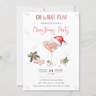 Oh What Fun Santa Hat Noël Fête Invitation