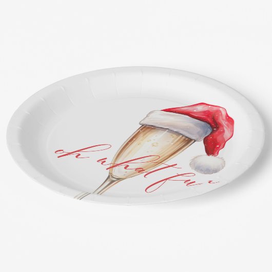 Oh What Fun Santa Paper Plate Papieren Bordje (Gekanteld)