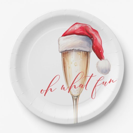 Oh What Fun Santa Paper Plate Papieren Bordje (Voorkant)