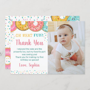 Oh What Fun Sweet Donuts Birthday Party Bedankkaart