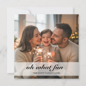 Oh What Fun Typography Script Carte de vacances ph (Devant)