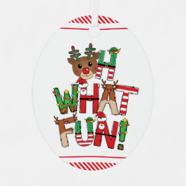 Oh, What Fun (voeg je foto toe) kerstverlichting Metalen Ornament