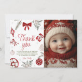 Oh What Fun Winter Birday Photo Carte de remerciem (Devant)