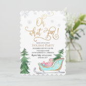Oh What Fun Winter Holiday Party Invitation (Debout devant)