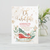 Oh What Fun Winter Sleigh 1er Birthday Invitation (Debout devant)