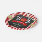 "Oh What Joy, Het is een jongen!" kerstBaby shower Papieren Bordje (Gekanteld)