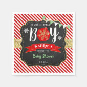 "Oh What Joy, Het is een jongen!" kerstBaby shower Servet (Voorkant)