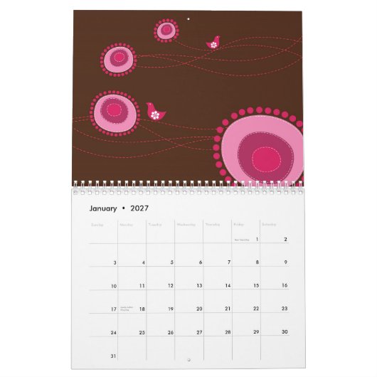 Oh Whimsical ! Calendrier Flexi personnalisé 2012 (Jan 2027)