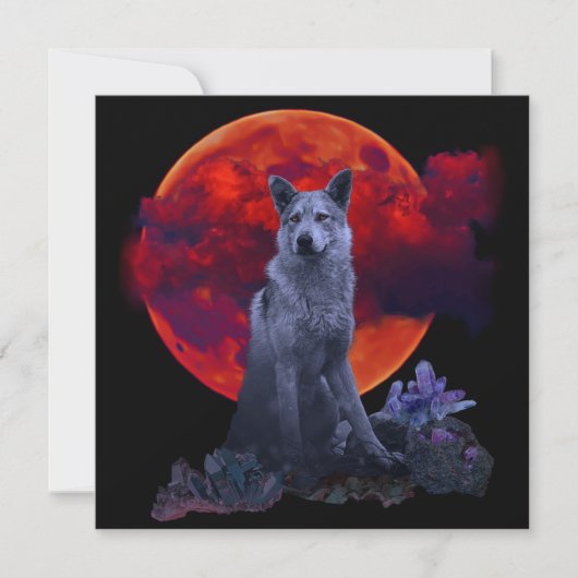 Oh Wolf Moon | Carte Goth Wolf (Devant)