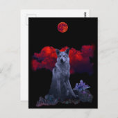 Oh Wolf Moon | Carte postale Goth Wolf (Devant / Derrière)