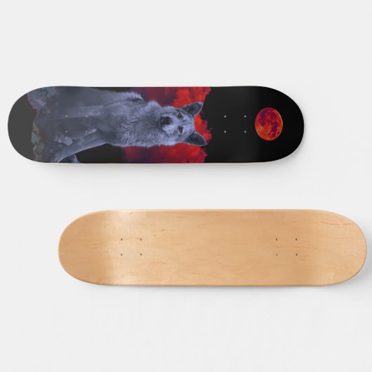 Oh Wolf Moon | Goth Werewolf Skateboard (Horz)