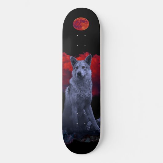 Oh Wolf Moon | Goth Werewolf Skateboard (Recto)