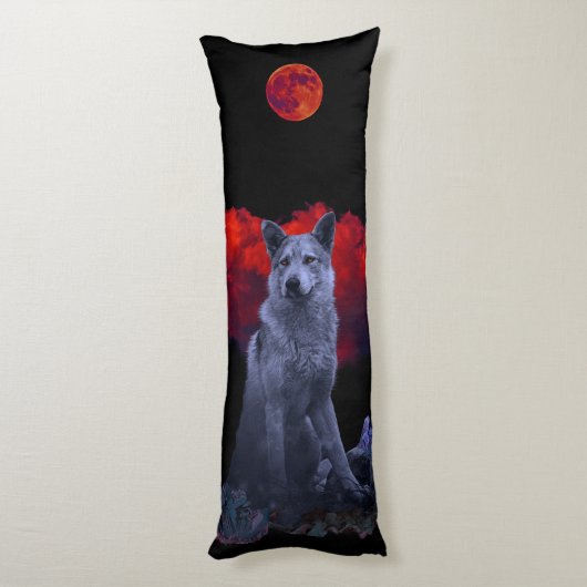 Oh Wolf Moon | Gothic Body Pillow Lichaamskussen (Achterkant (Verticaal))