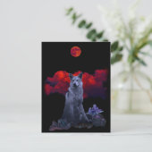 Oh Wolf Moon | Gothic Wolf Briefkaart (Staand voorkant)
