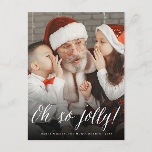 Oh, zo eenvoudig Jolly Simple Script Modern kerstf Feestdagenkaart (Voorkant)