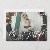 Oh, zo eenvoudig Jolly Simple Script Modern kerstf Feestdagenkaart (Voorkant)