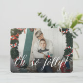 Oh, zo eenvoudig Jolly Simple Script Modern kerstf Feestdagenkaart (Staand voorkant)