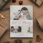 Oh Zo Merry Rode Script Collage 3 Foto Kerstkaart