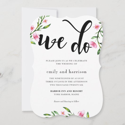 Oh zo mooi typografie bruiloft uitnodiging (Voorkant)