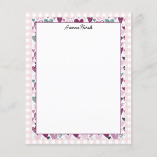 Oh zo Schattige Gingham en Hearts Stationery