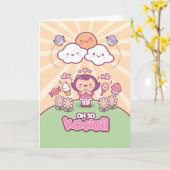 Oh zo Wenskaart Kawaii Kaart (Gele Bloem)