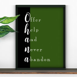 Ohana Familie Zoet Gezegde Poster