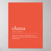 "Ohana" Grappige Hawaiin Familie Definitie Print (Voorkant)